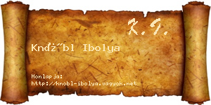 Knöbl Ibolya névjegykártya